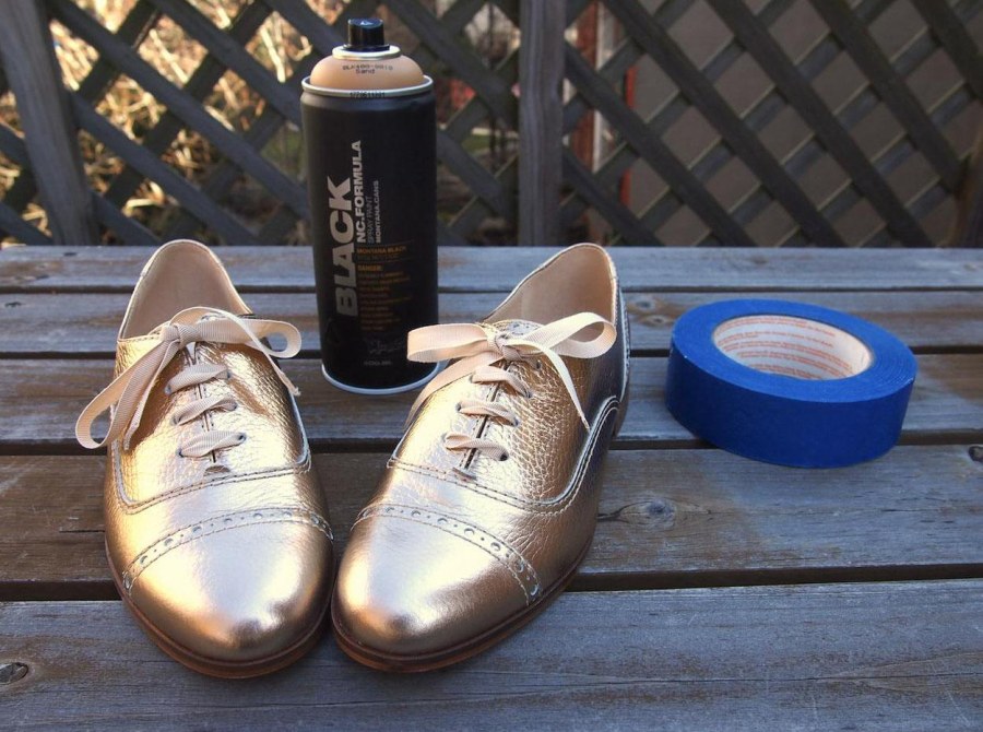 gold leather spray paint